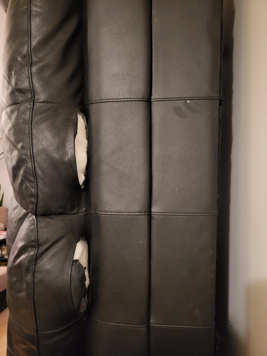 Black Leather Couch Section - photo 2