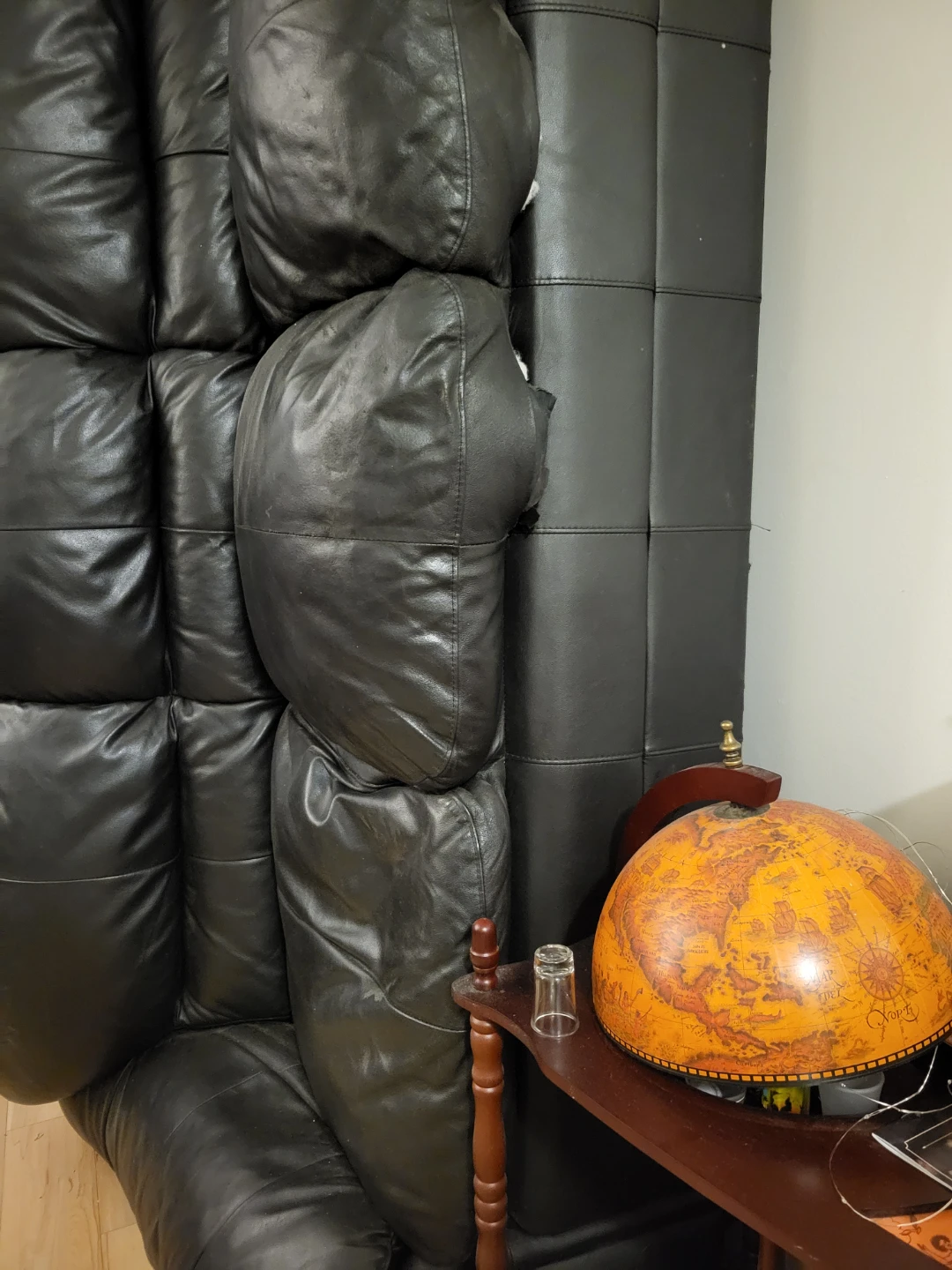 Black Leather Couch Section - photo 3