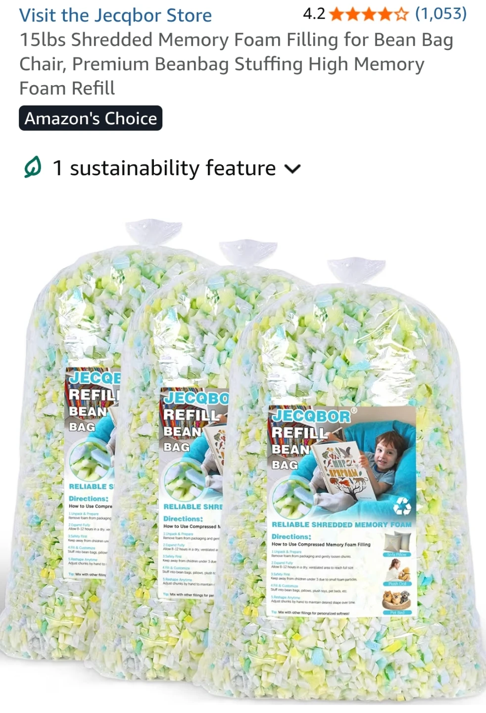 Shredded Memory Foam Filling