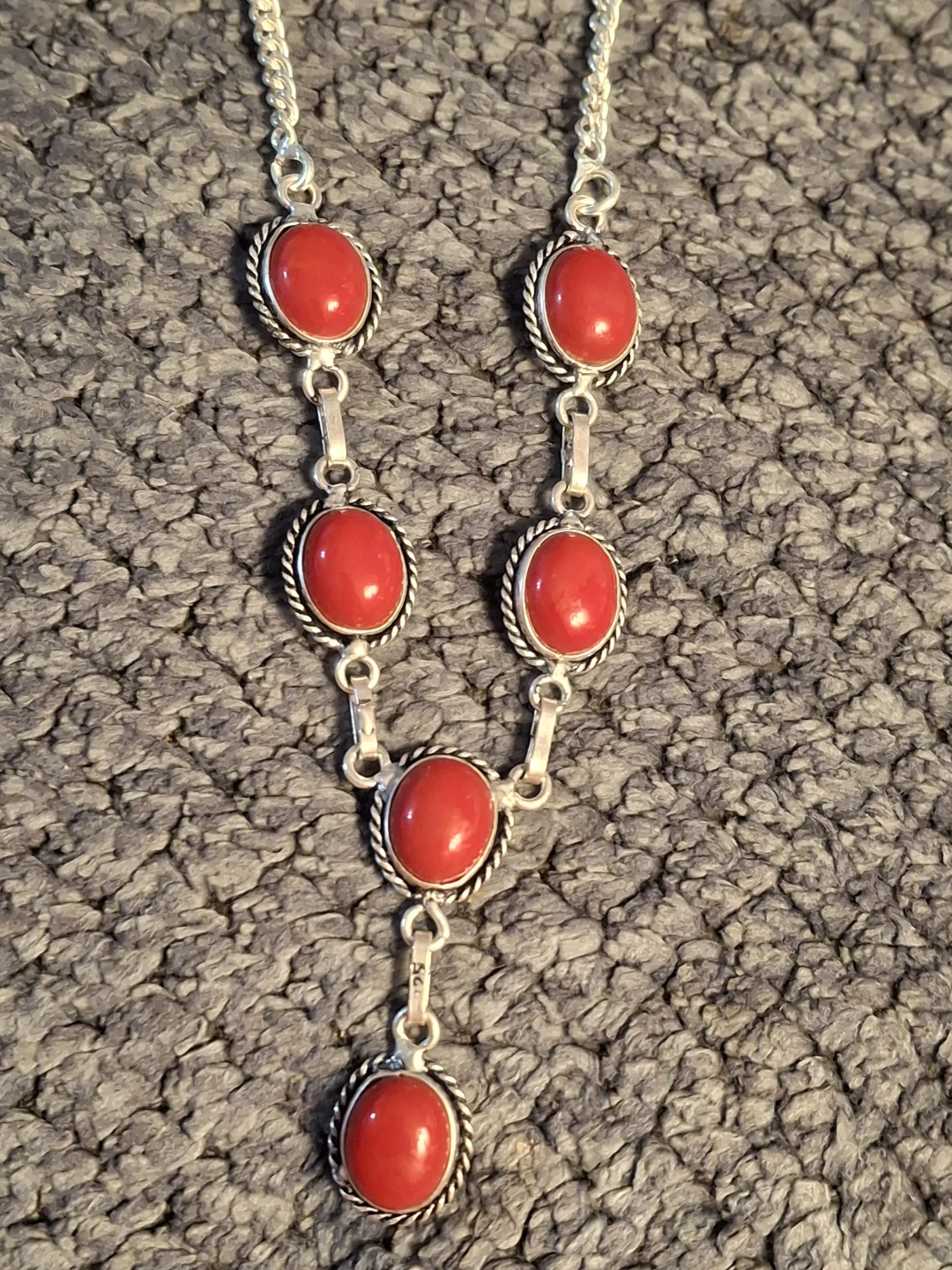 Sterling Silver Red Coral Necklace - photo 4