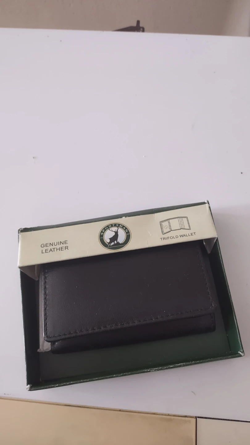 Black Leather Trifold Wallet- Never Used