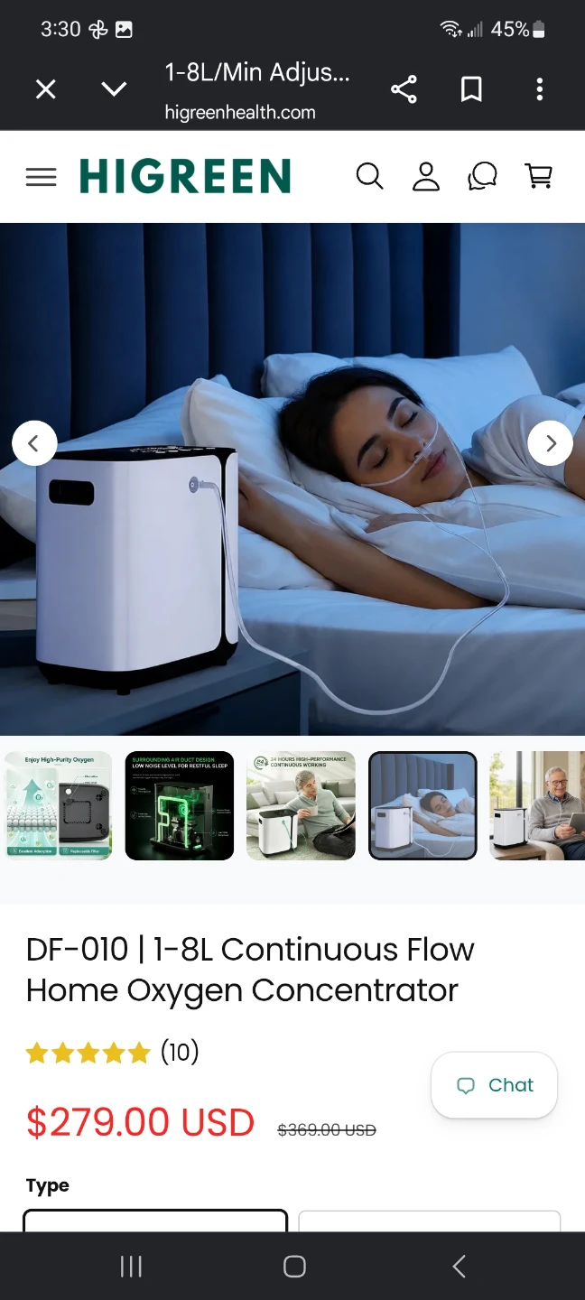 HIGREEN DF-010 Oxygen Concentrator