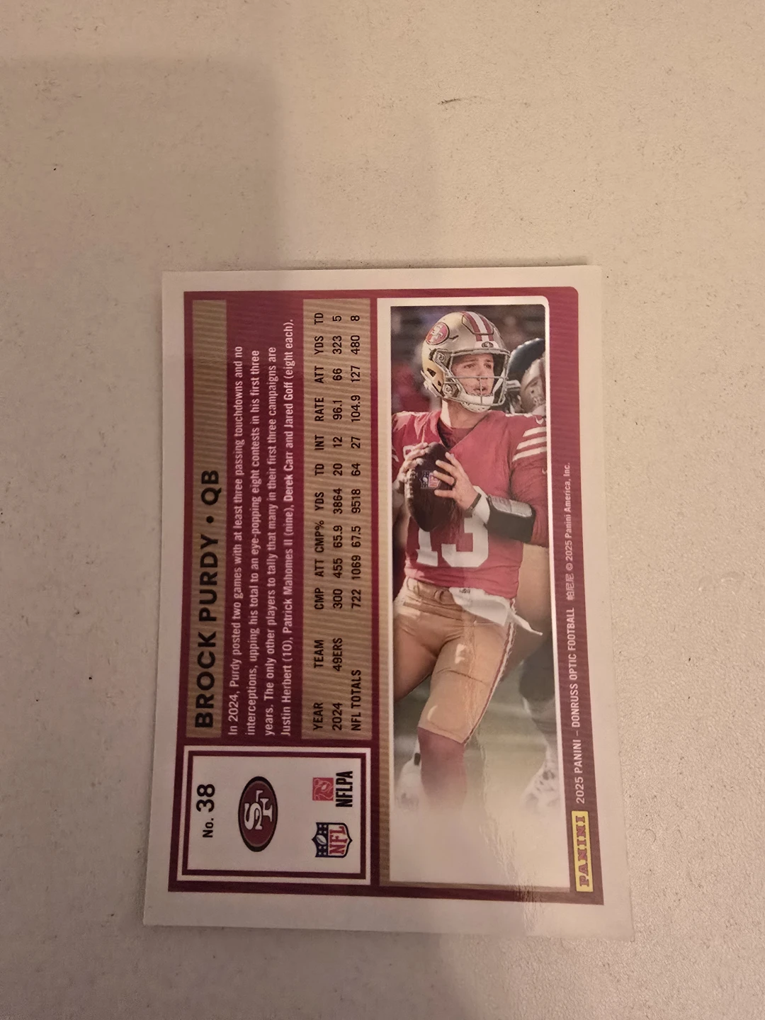 2023 Panini Donruss Optic Brock Purdy Football Card - photo 2