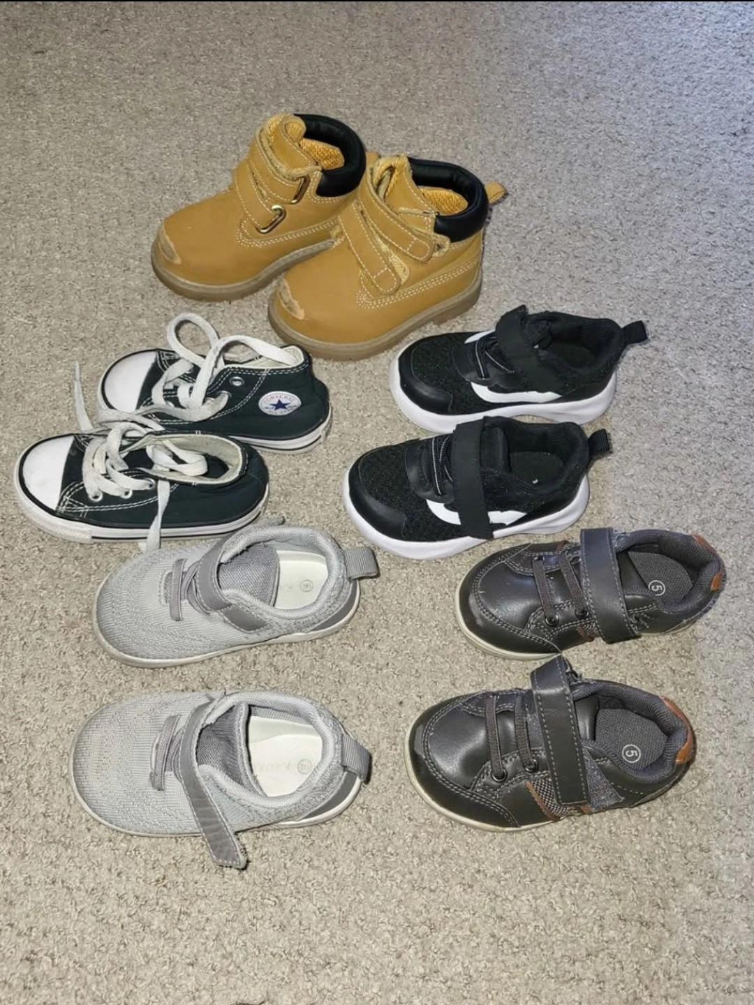 5 pairs toddler size 5 shoes