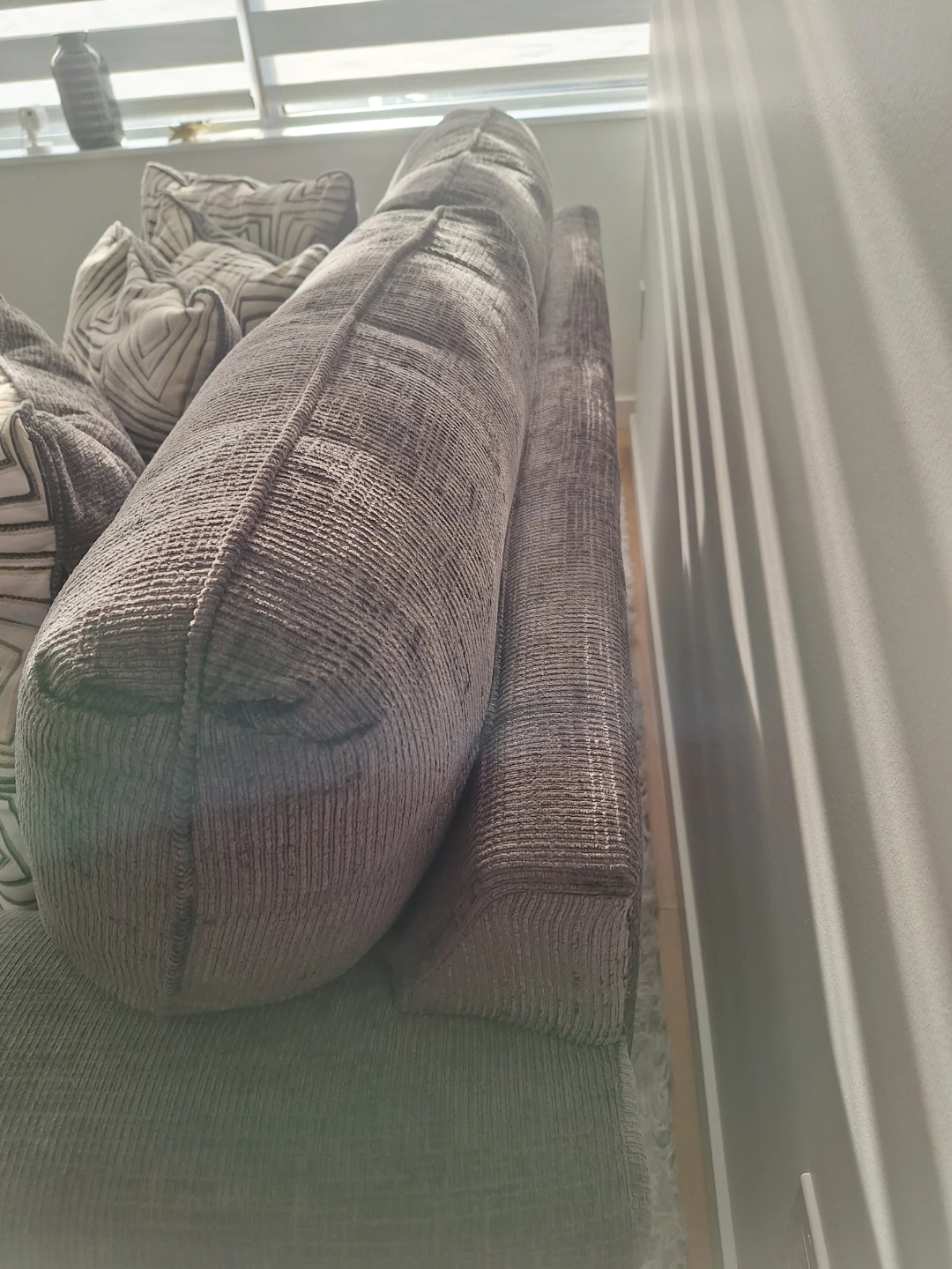 Grey Two-Seater Sofa with Decorative Pillows - photo 4