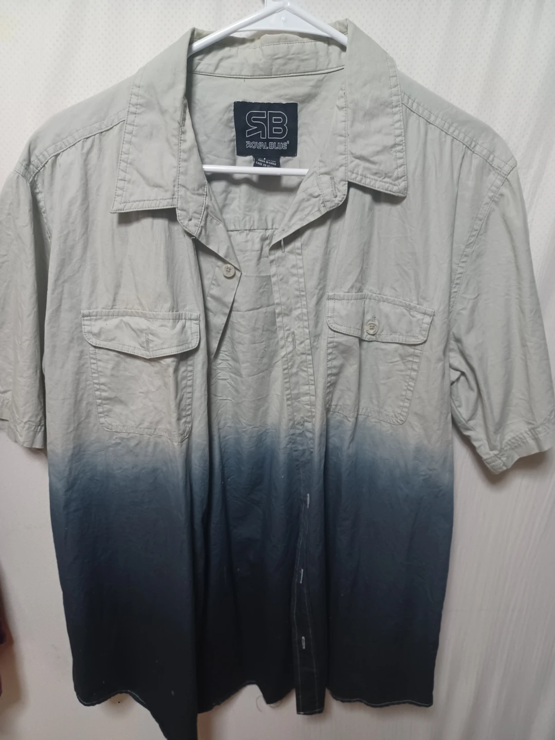 Royal Blue Short Sleeve Button Up Shirt