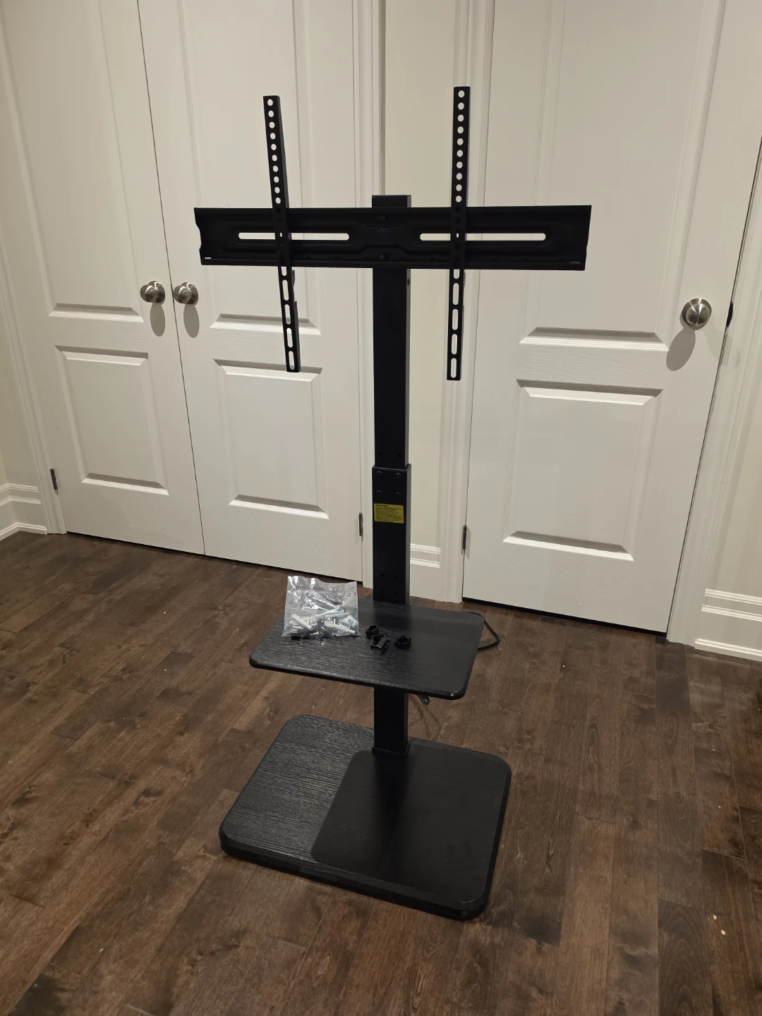 Black TV Stand with Built-in Power Outlets