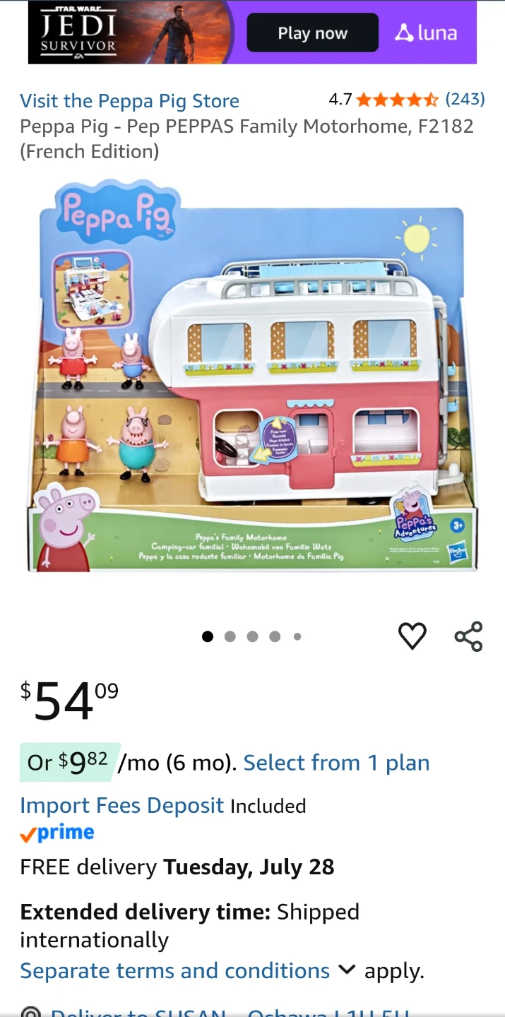 Peppa Pig - Pep PEPPAS Family Motorhome