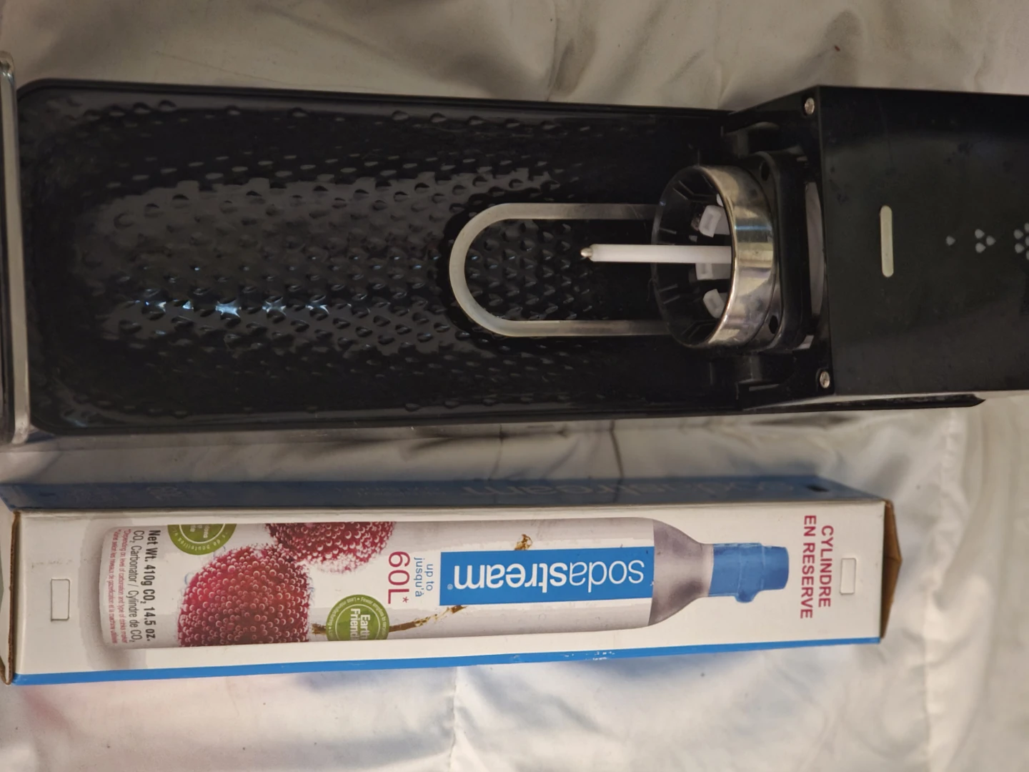SodaStream Fizzi sparkling water maker with CO2 cylinder
