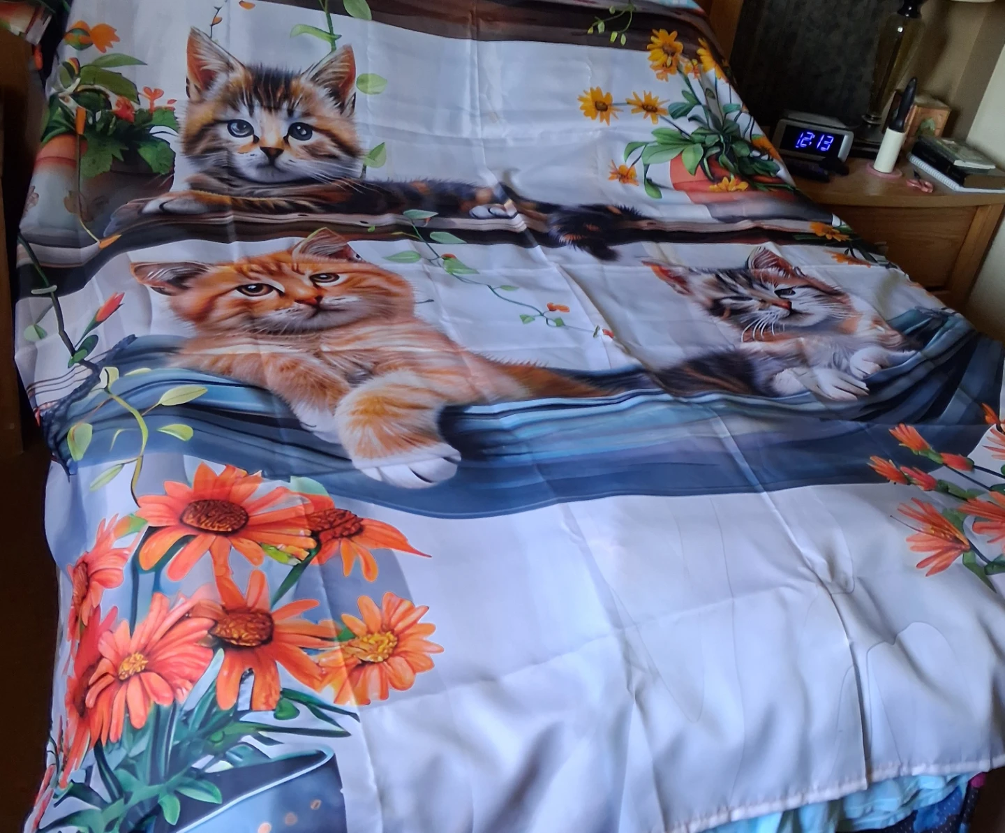 Cute Cat Print Area Rug and shower curtain