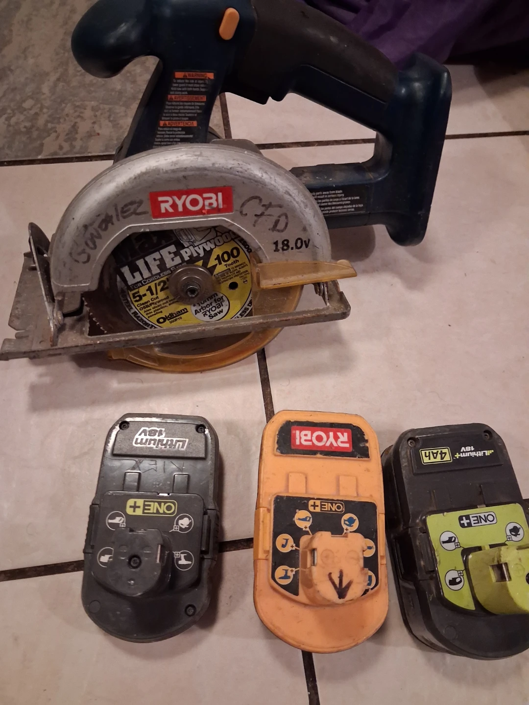 Ryobi 18V Circular Saw with 3 Batteries - photo 2