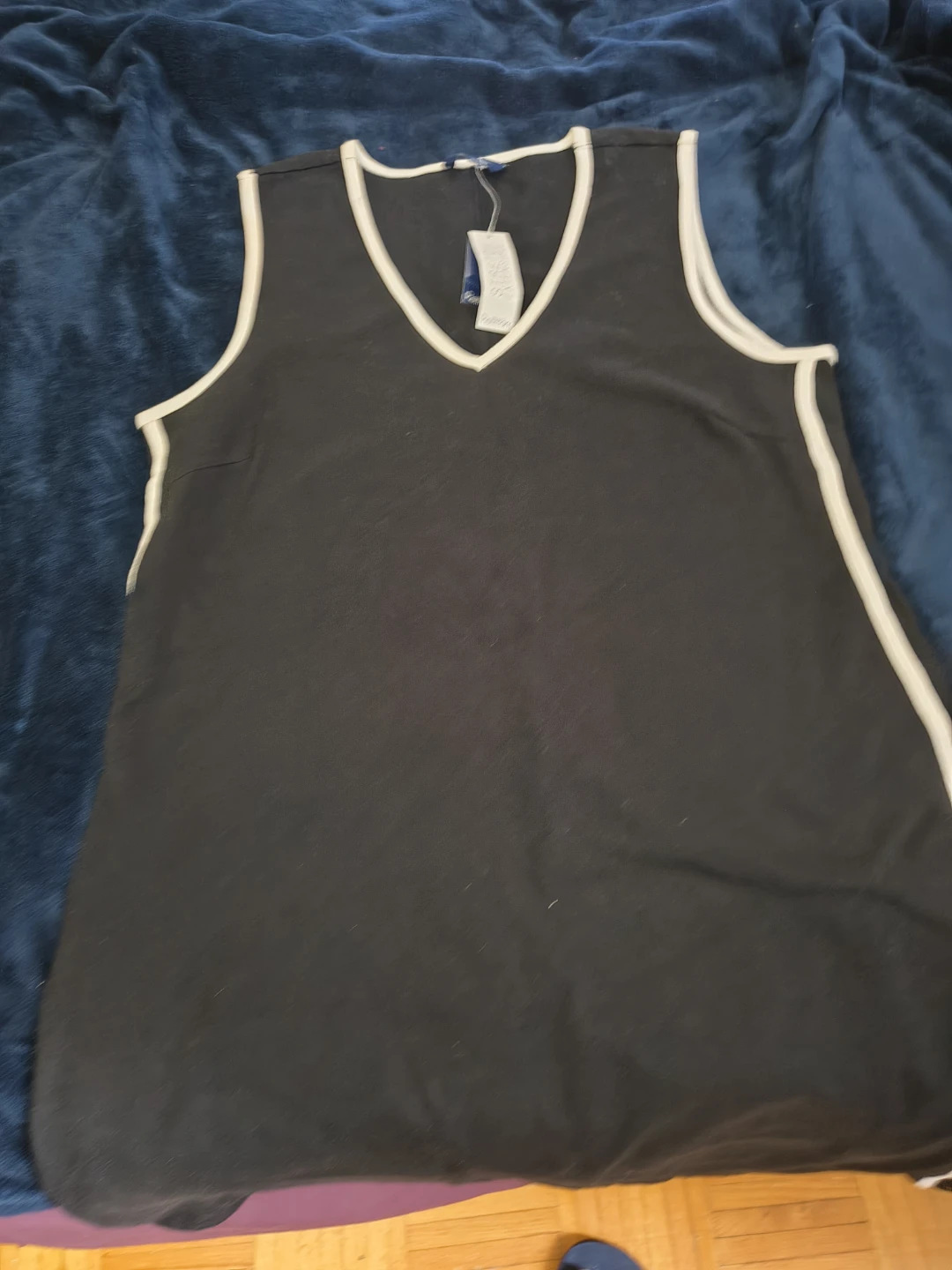Reitmans Black Sleeveless Dress Xl with White Trim - photo 3