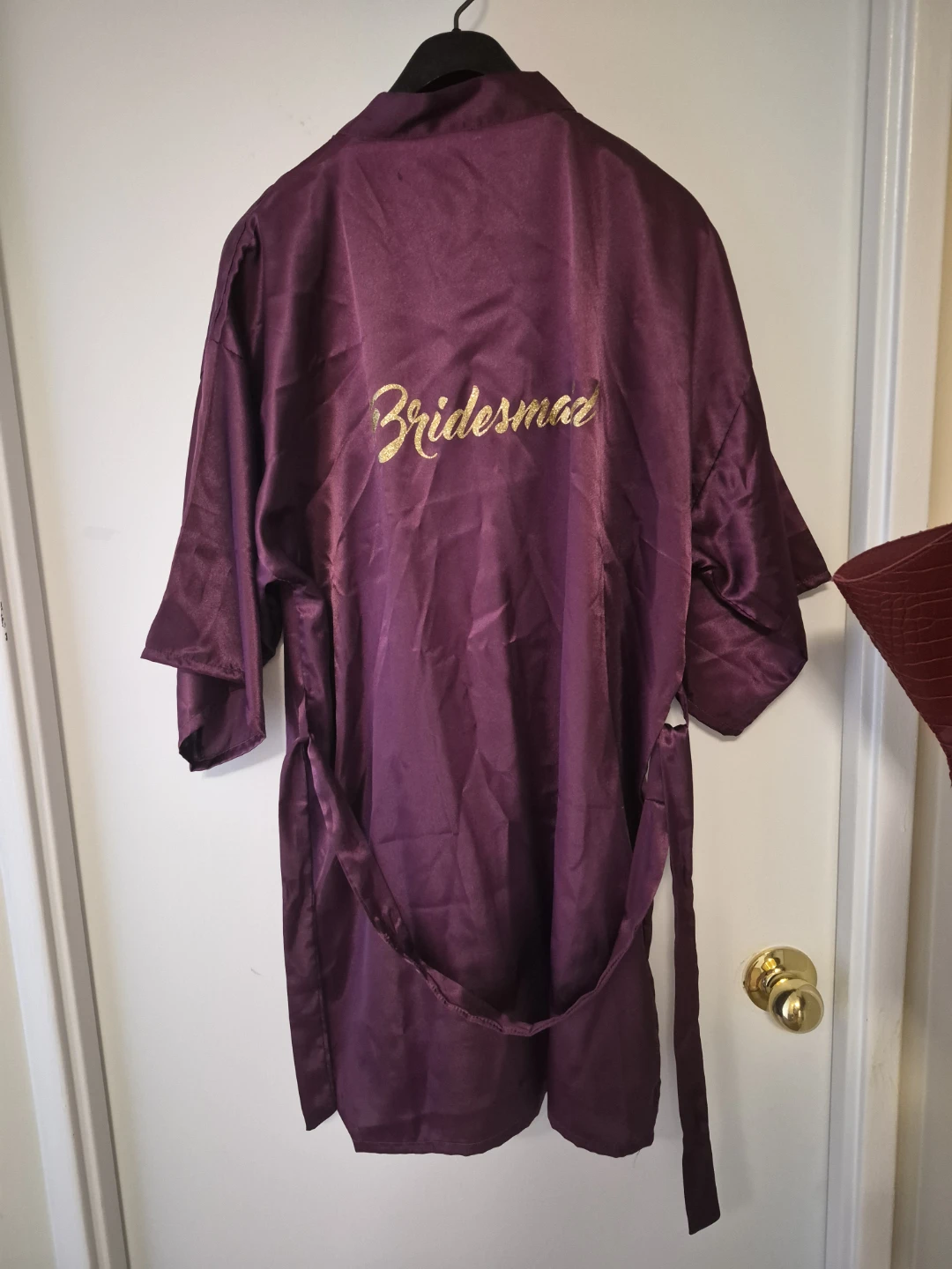 Bridesmaid Robe size L dark green, violet - photo 3