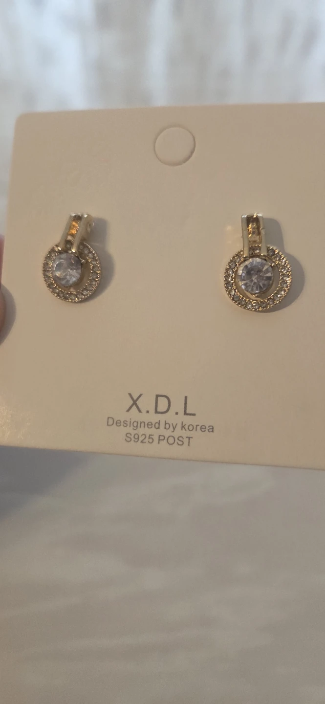 X.D.L Gold Tone Crystal Stud Earrings
