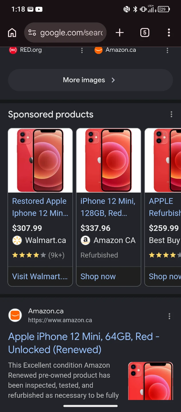 Apple iPhone 12 Mini, 64GB, Red - Unlocked (Renewed)