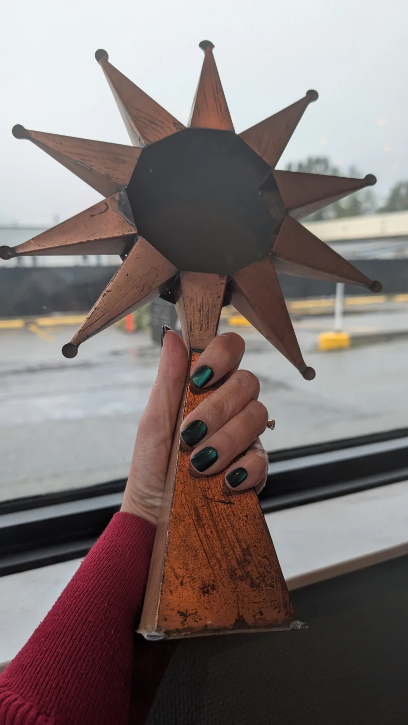 Vintage Copper Starburst mirror  with Sun and Moon Accent - photo 4