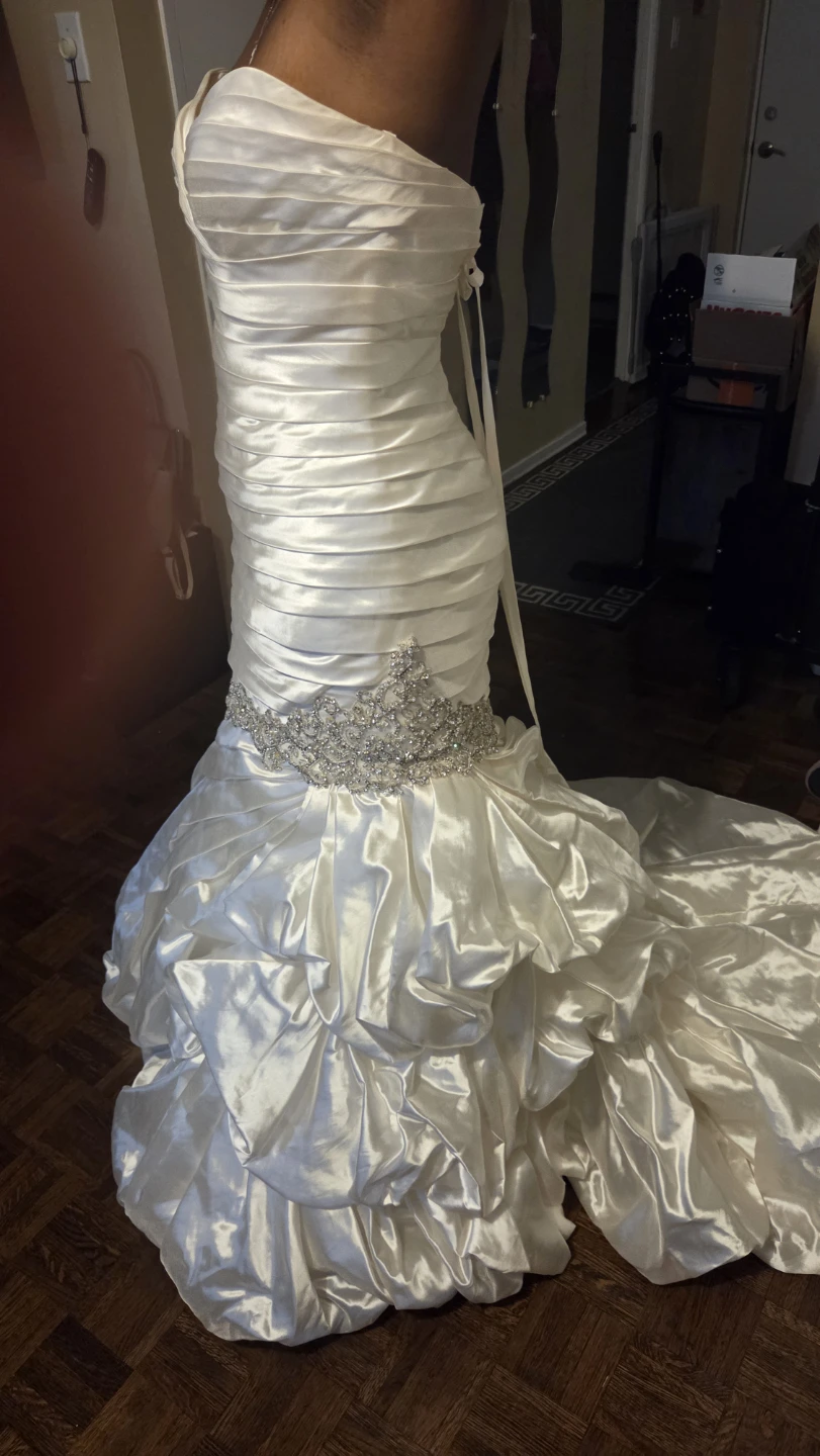 Strapless Mermaid Wedding Dress with Beaded Belt - photo 2