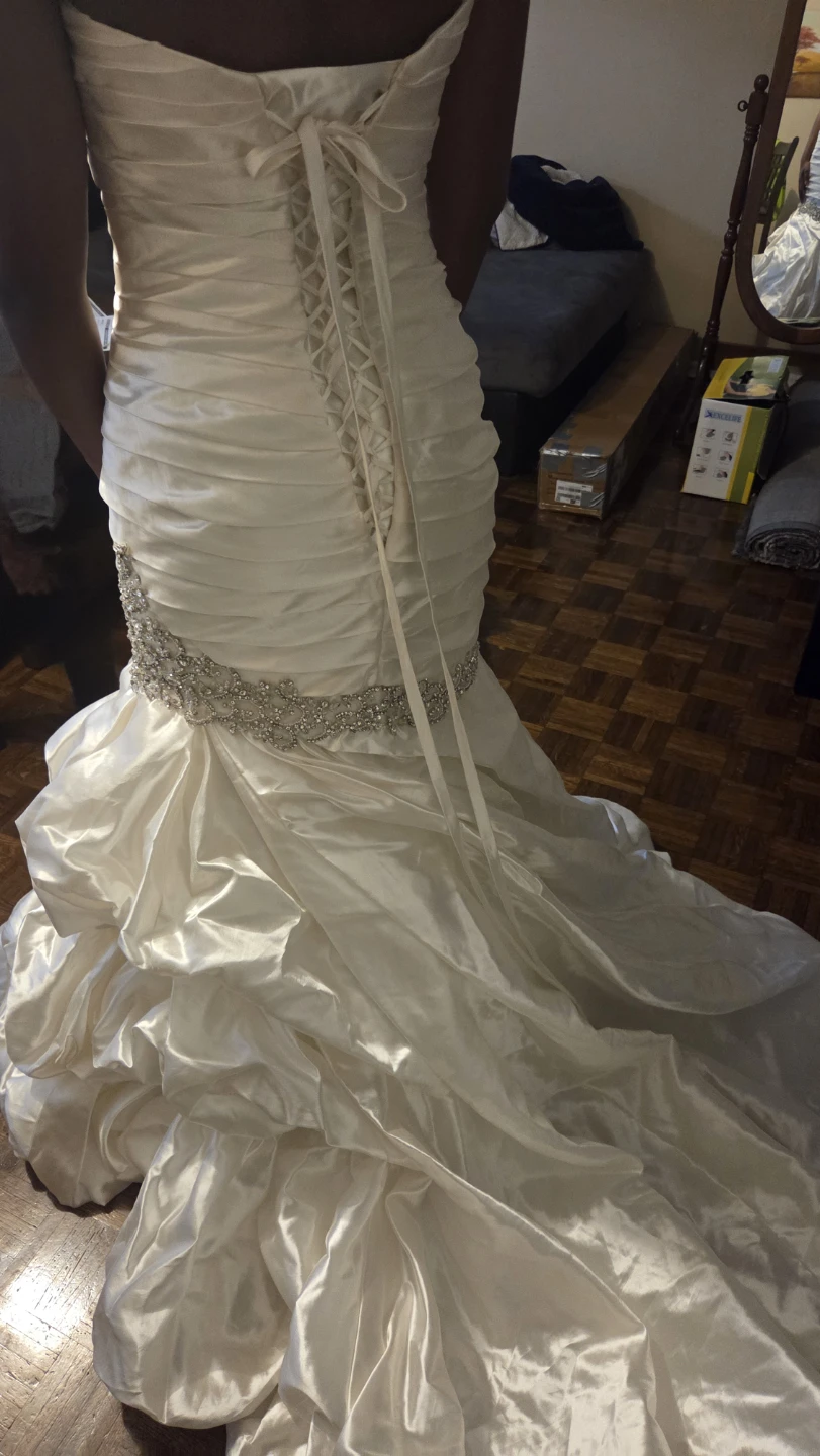Strapless Mermaid Wedding Dress with Beaded Belt - photo 3