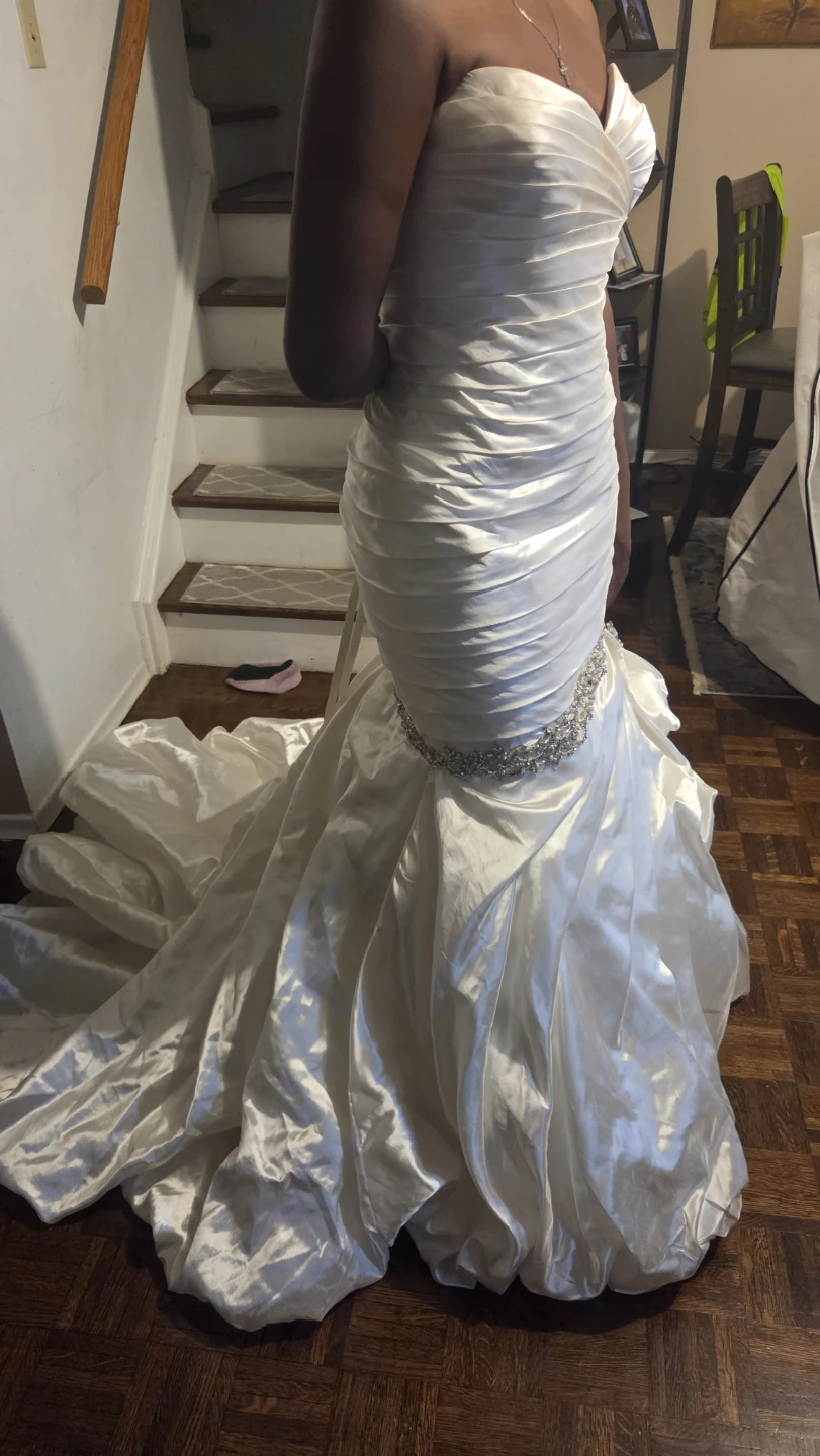 Strapless Mermaid Wedding Dress with Beaded Belt - photo 4