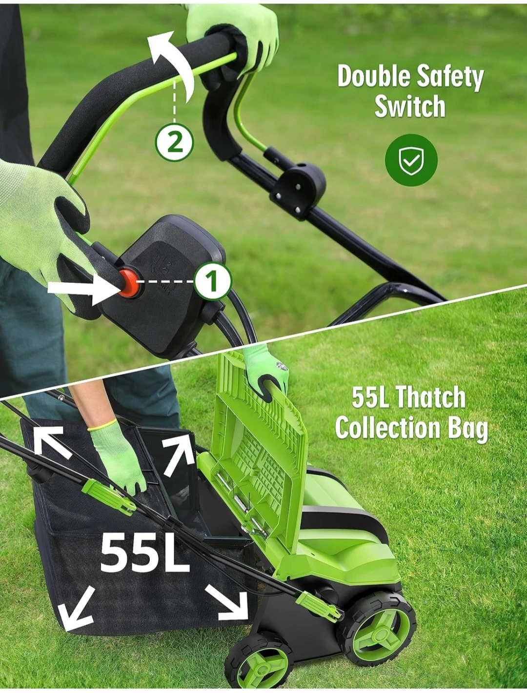 SwipeSmith Electric Dethatcher Scarifier - 16" Raking Width - photo 3