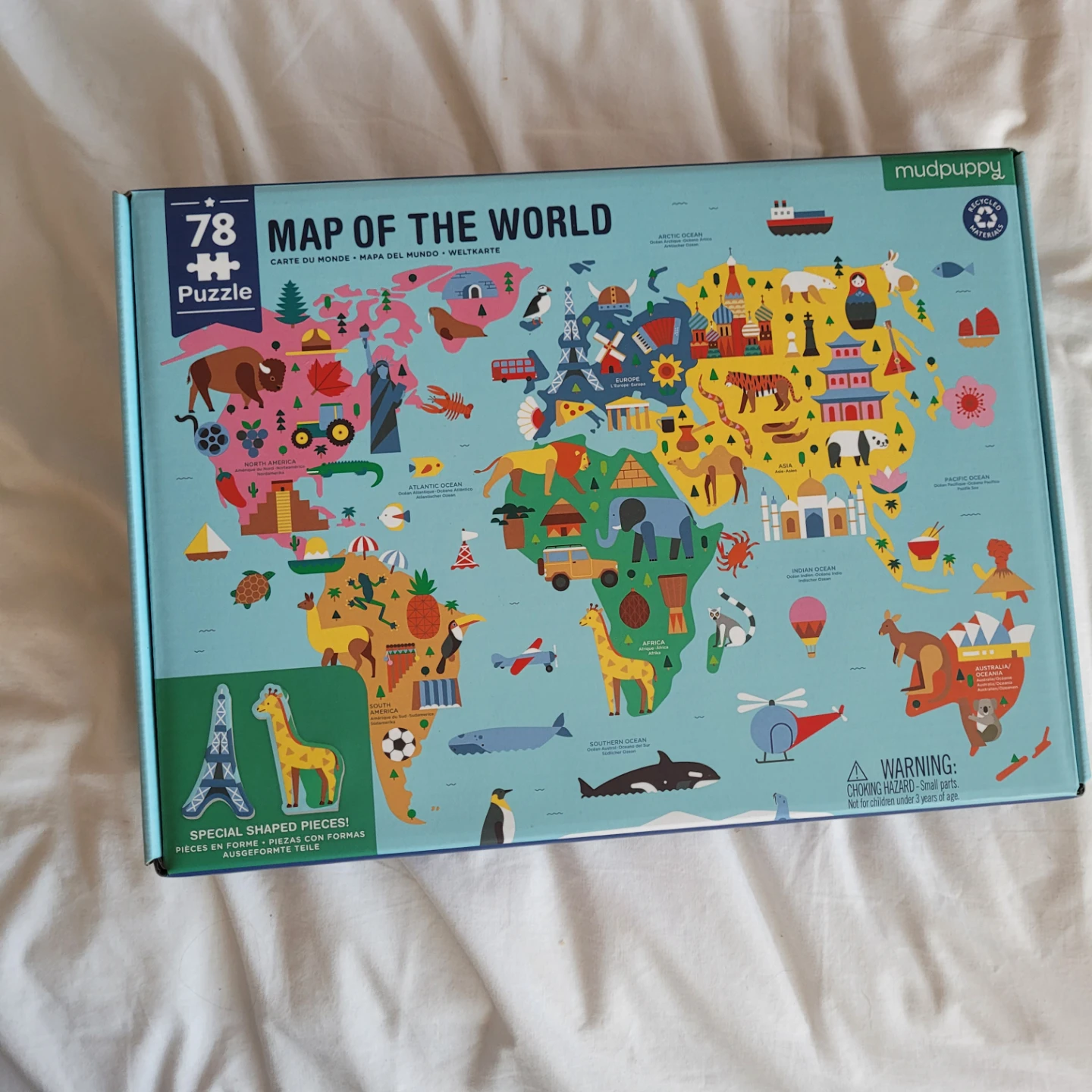 Mudpuppy 78-Piece Map of the World Puzzle