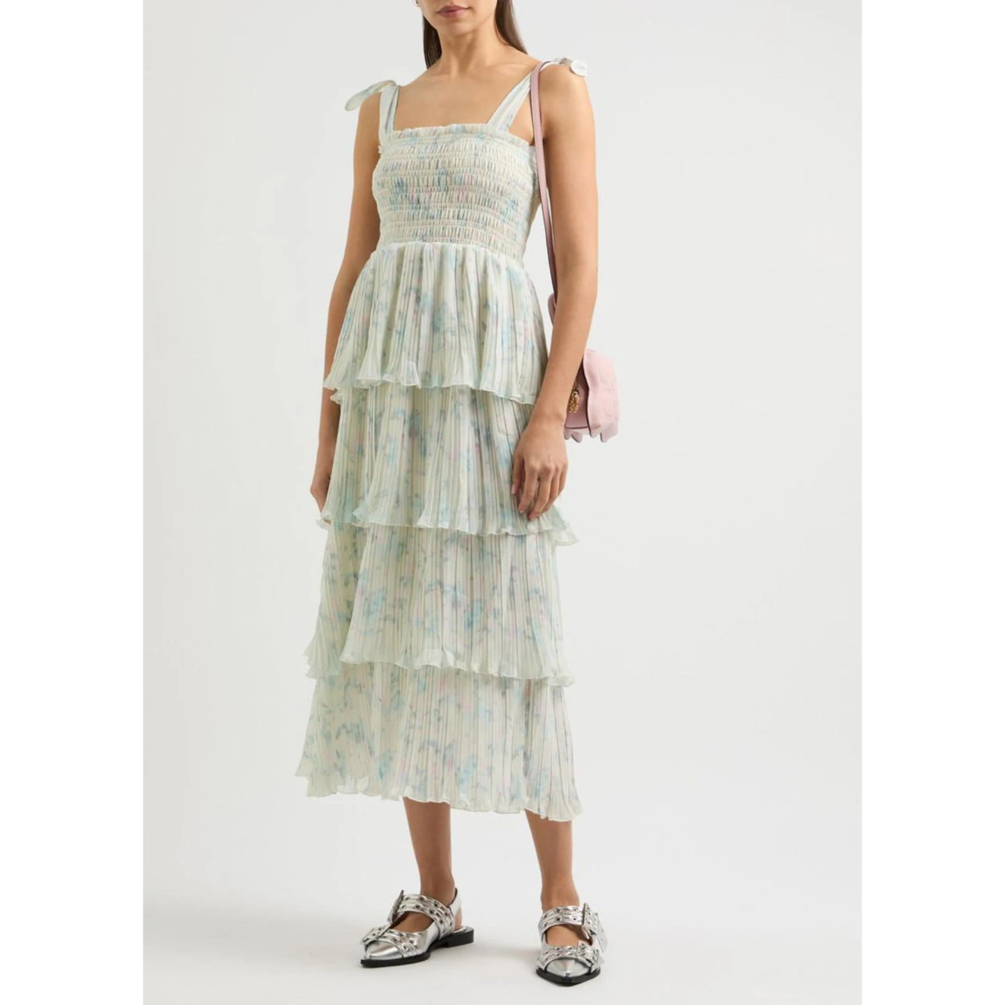 GANNI ruffled  midi dress