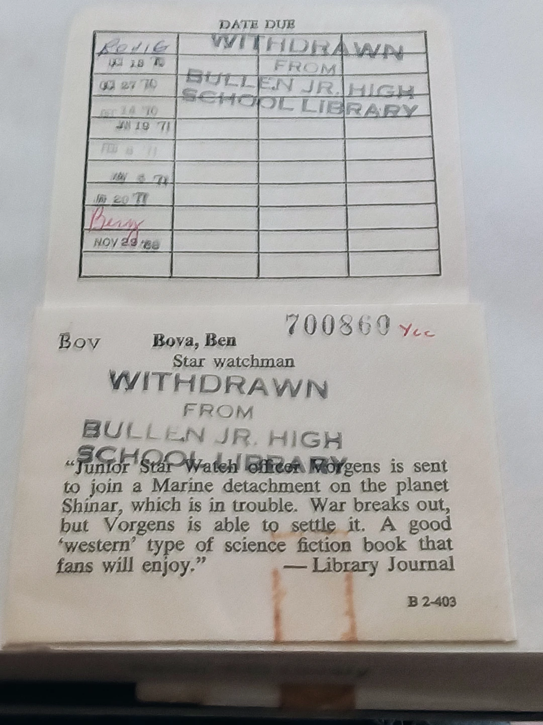 Star Watchman by Ben Bova - Holt Library Edition - photo 4