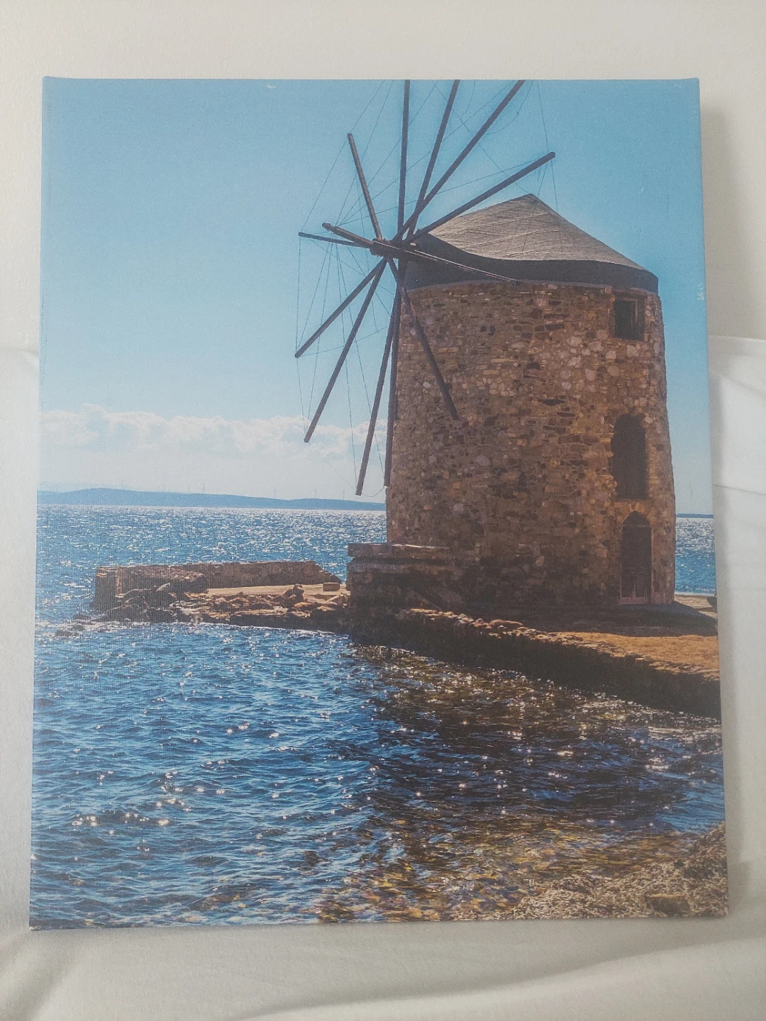 Canvas Print of Windmill in Chios by Milo - 20" x 16"
