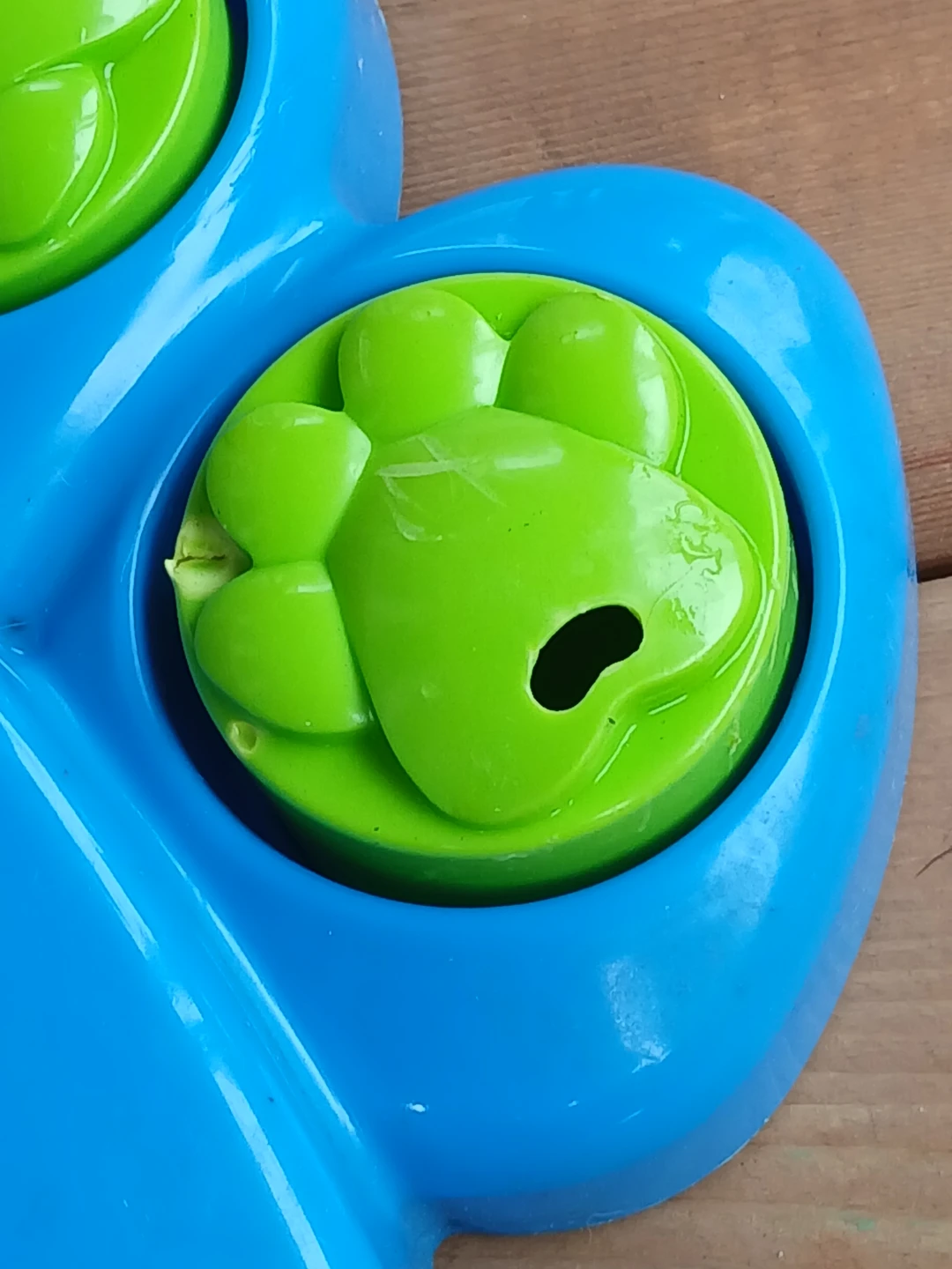 Blue and Green Paw Print Treat Dispenser Dog Toy - photo 2