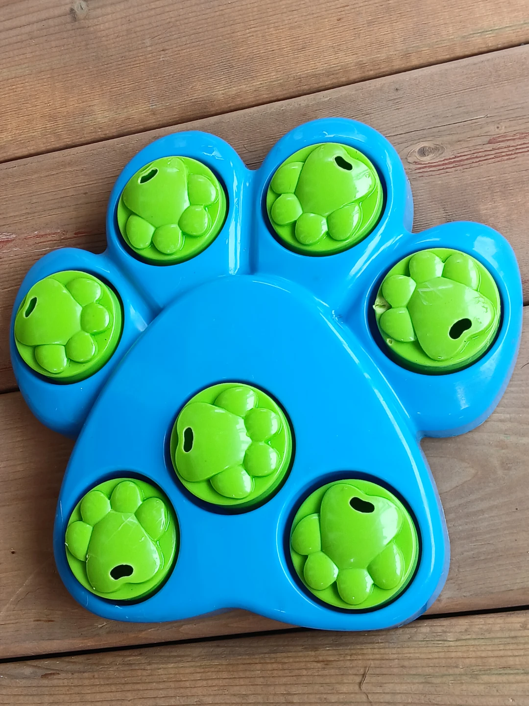 Blue and Green Paw Print Treat Dispenser Dog Toy - photo 3