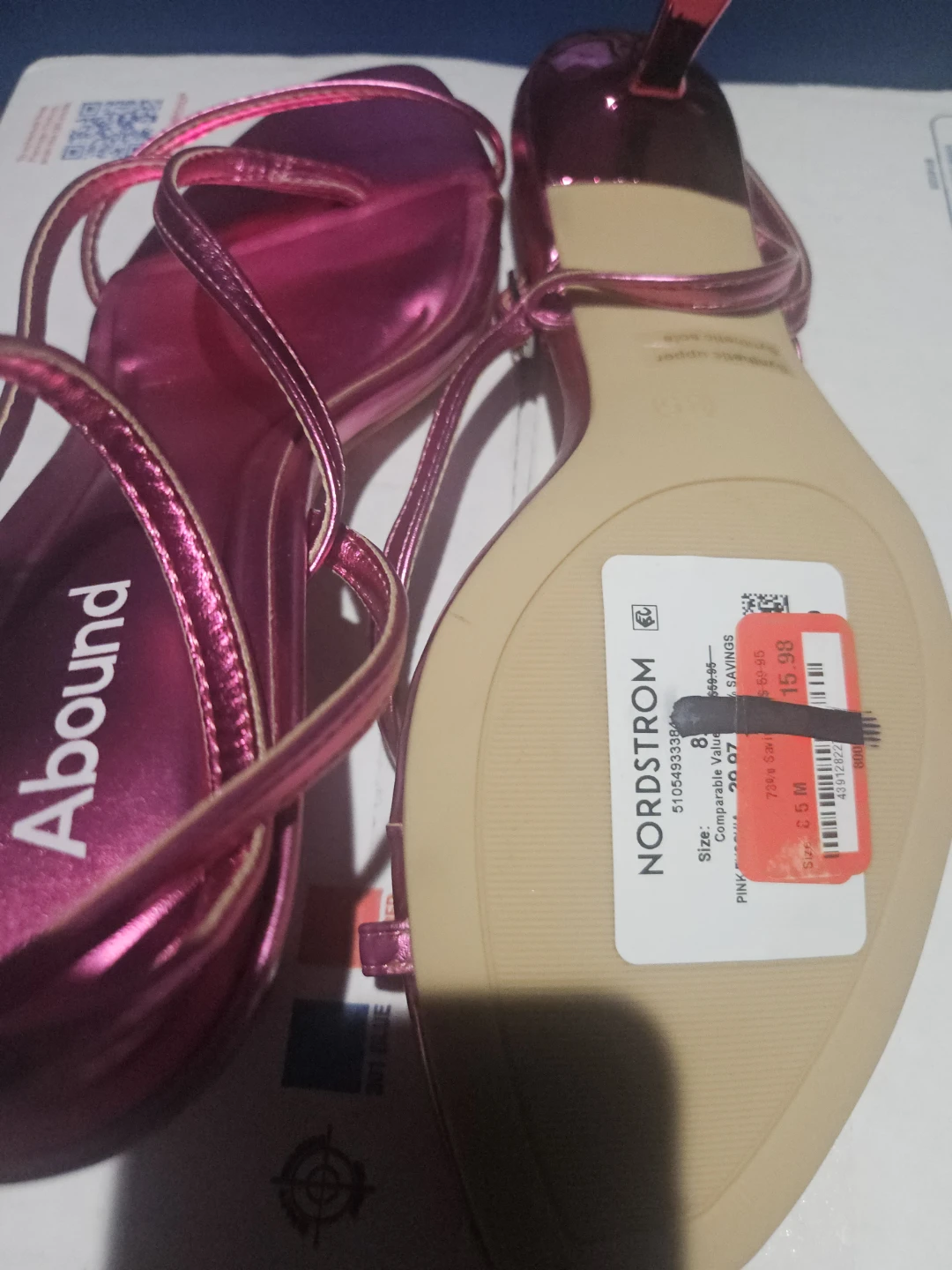 Abound Pink Metallic Strappy Heels - Size 5 - photo 3