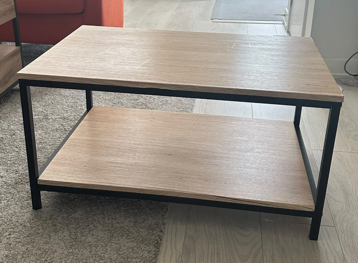 2-Tier Coffee Table with Wood Grain Top - photo 3