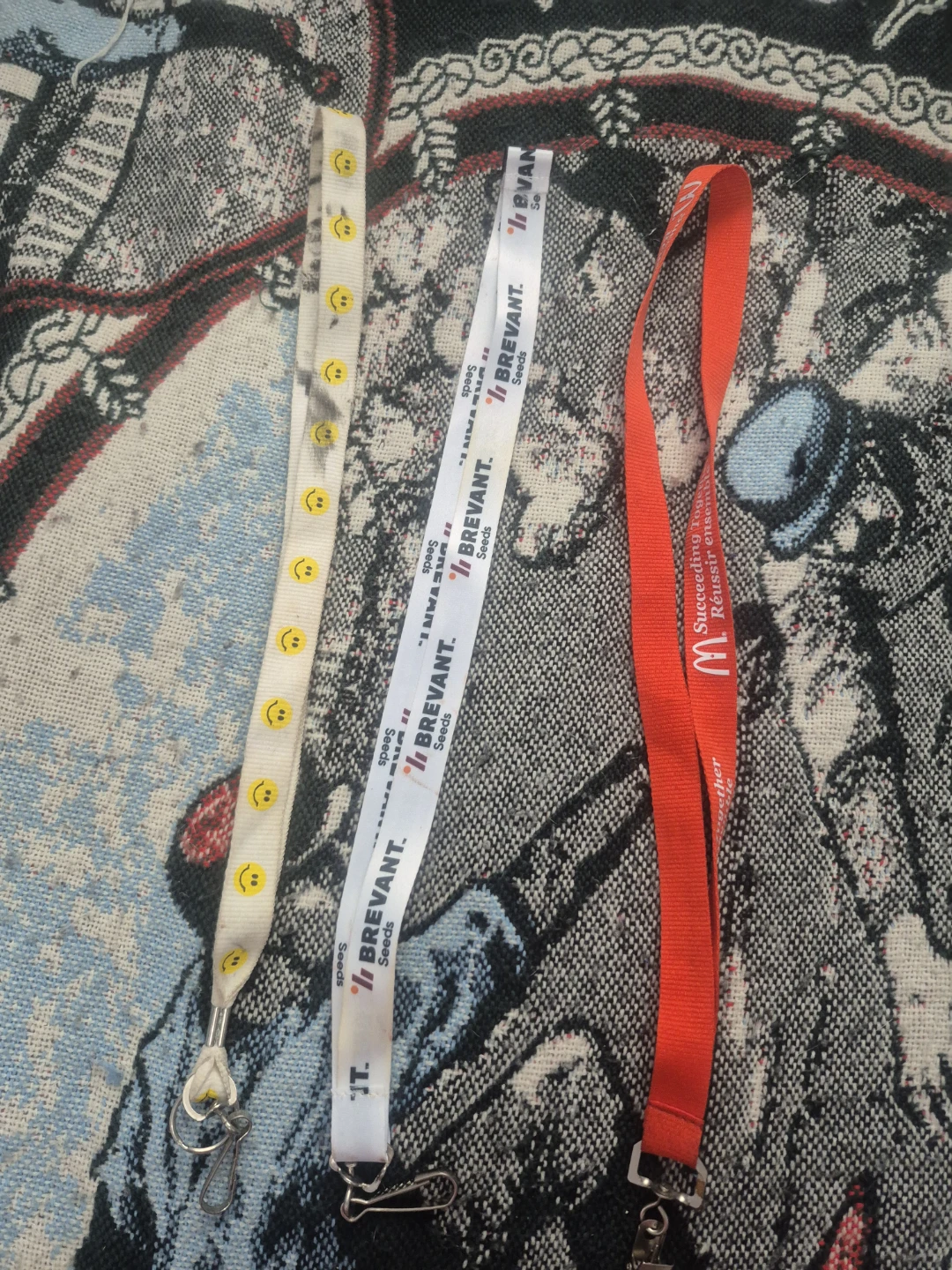 Lot of 3 Lanyards: Smiley Face, Brevant Seeds, McDonald's