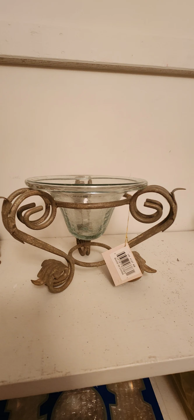 New Decorative Candle Holder with Glass Insert