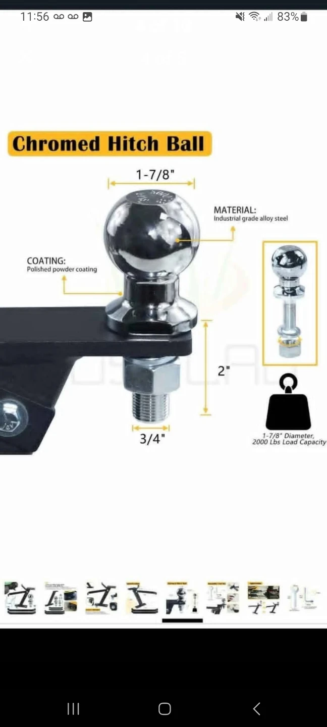 BOSFLAG Tractor Lawn Mower Trailer Hitch with Chrome Hitch Ball - photo 3