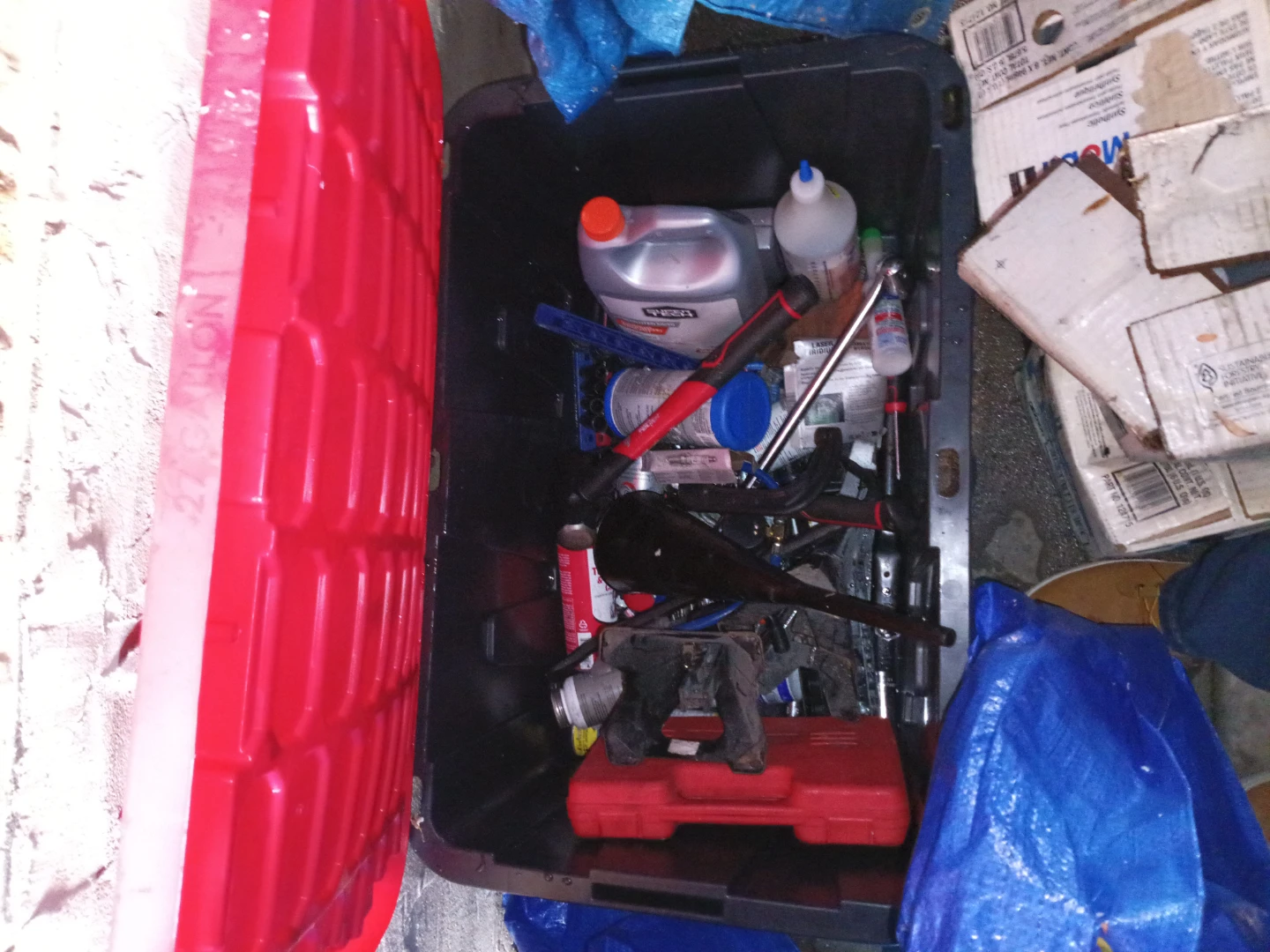 Mixed Lot of Automotive and Household Fluids and Tools