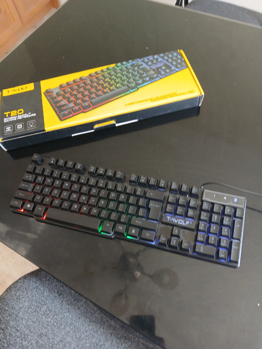 T20 T-WOLF Rainbow Backlit Gaming Keyboard