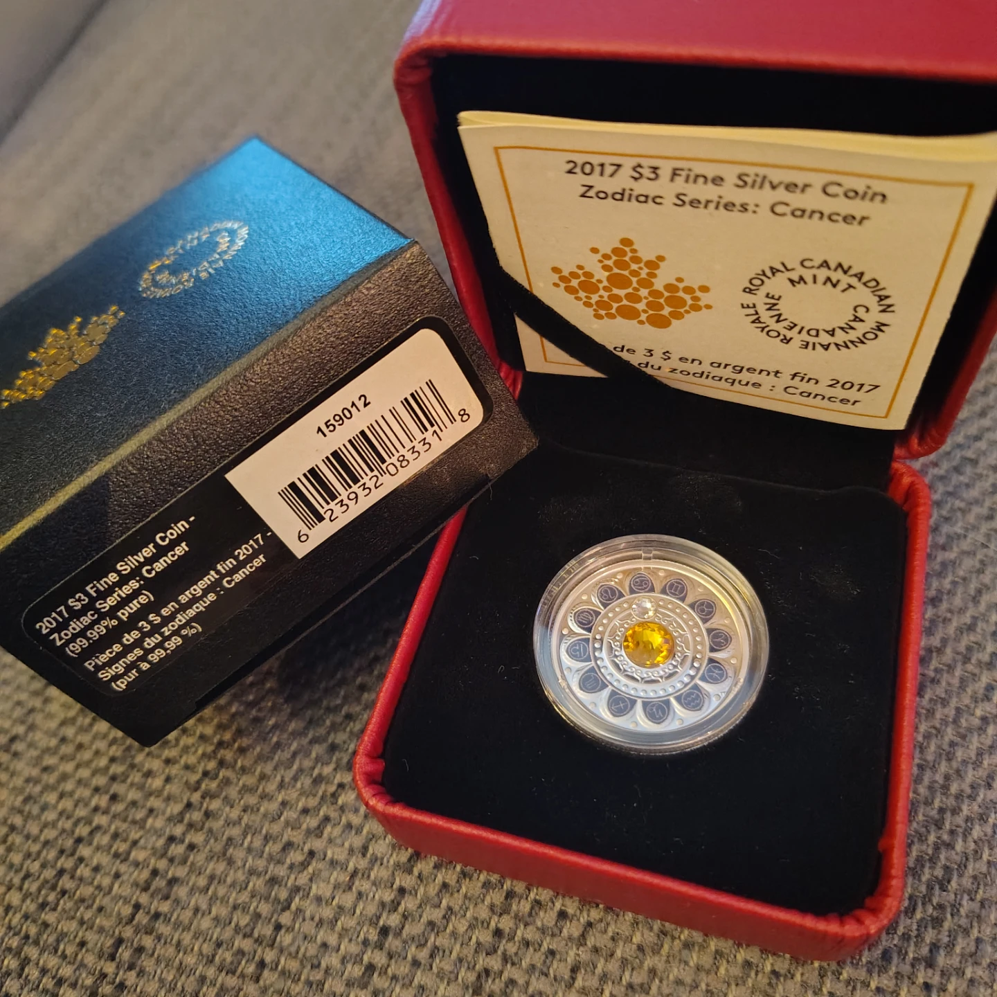 2017 $3 Fine Silver Coin - Cancer Zodiac Series