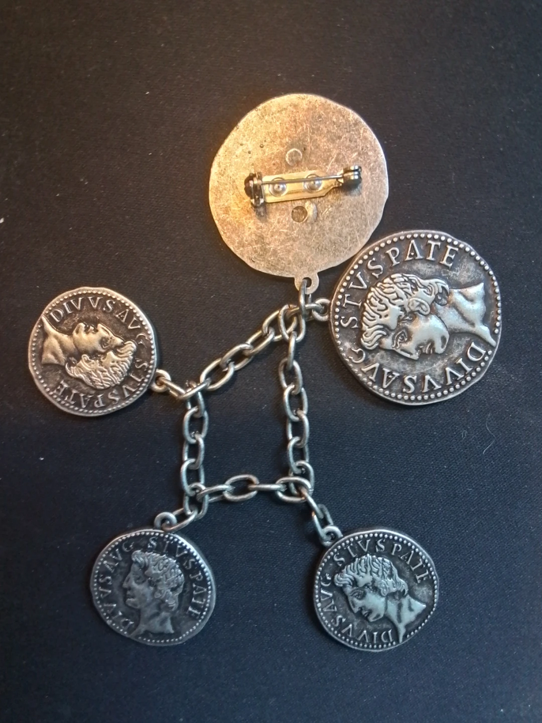 Grand Tour Venice Winged Lion Coin Charm Bracelet Brooch Set - photo 4