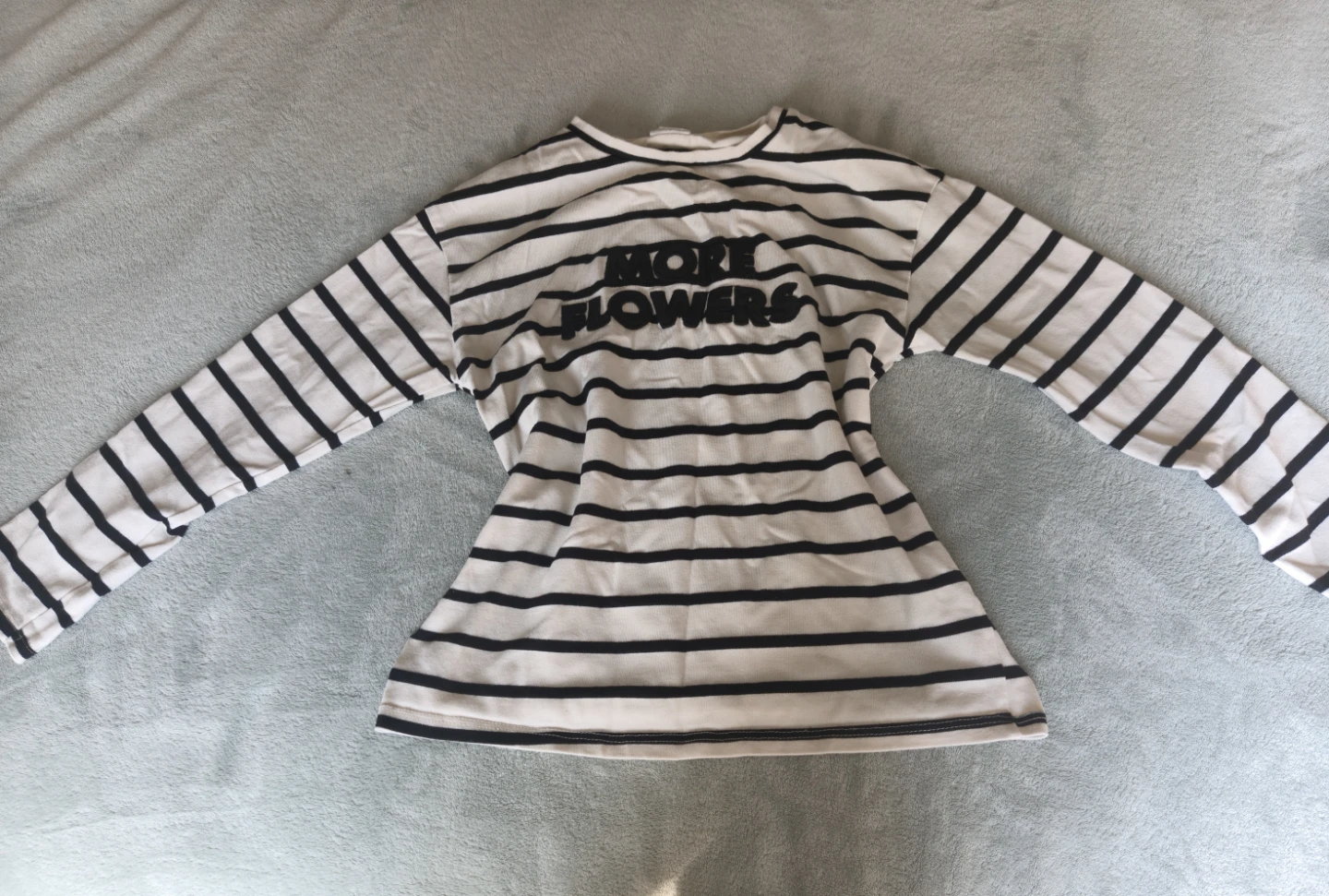 Zara Striped Long Sleeve Shirt 'More Flowers' Size 10/140