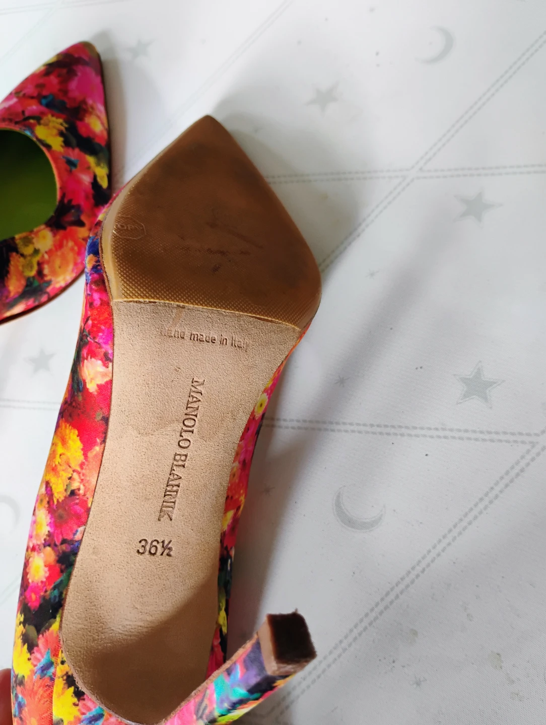 Manolo Blahnik Floral Print Heels Size 36.5