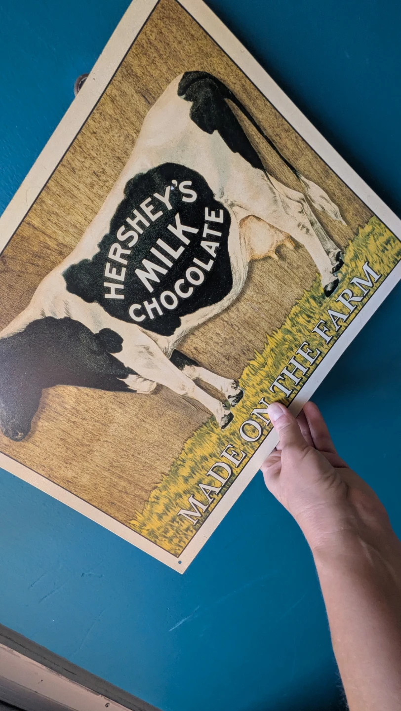 Hershey's Milk Choc metal Vintage Style Sign - photo 2