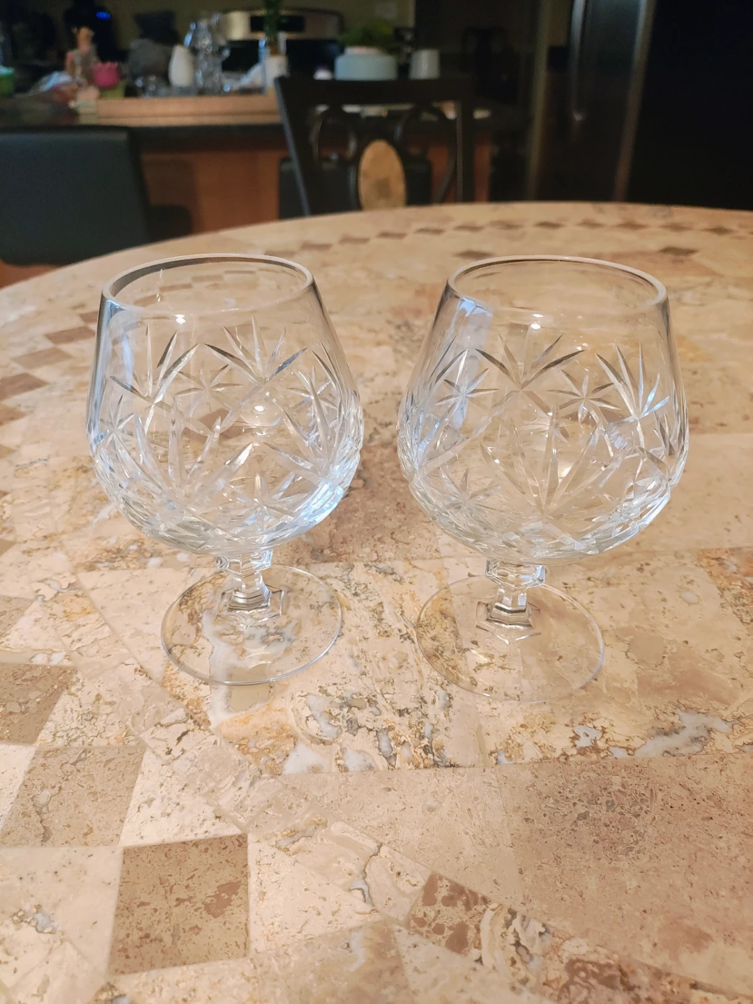 Set of 2 Crystal Brandy Snifter Glasses