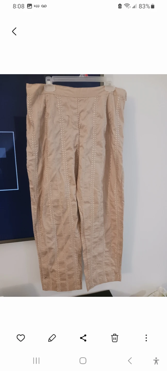 Beige Trousers embroidery