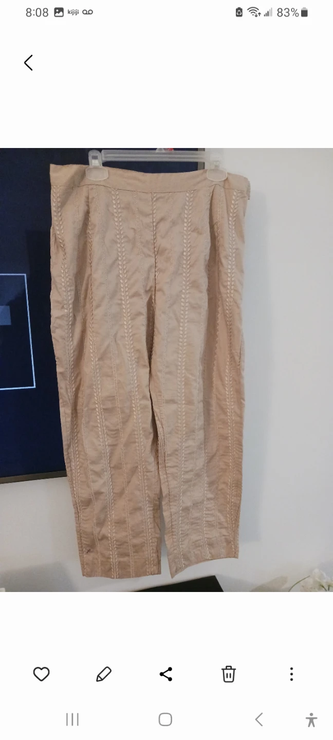 Beige Trousers embroidery - photo 2
