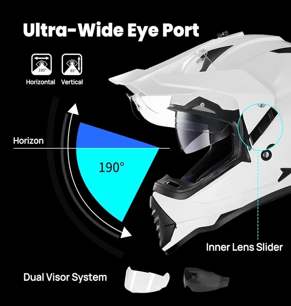 ILM Dual Sport Adventure Motorcycle Helmet - photo 5