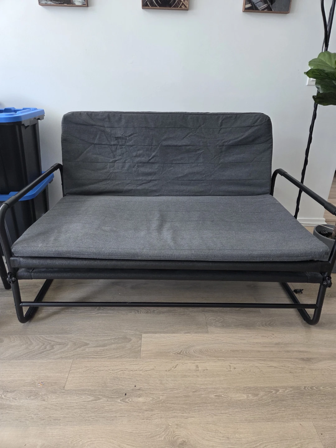Grey Futon Couch / Bed Frame