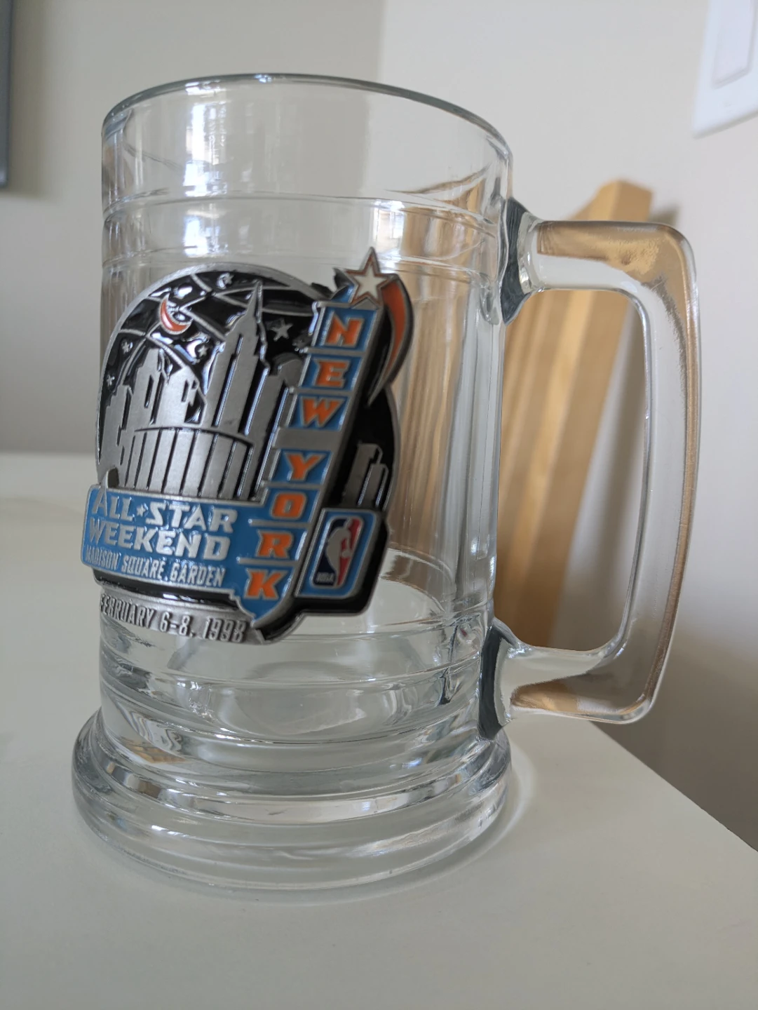 1998 NBA All Star Weekend MSG New York glass beer mug