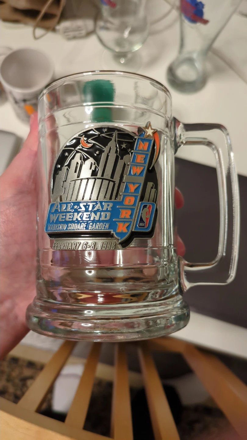 1998 NBA All Star Weekend MSG New York glass beer mug - photo 3