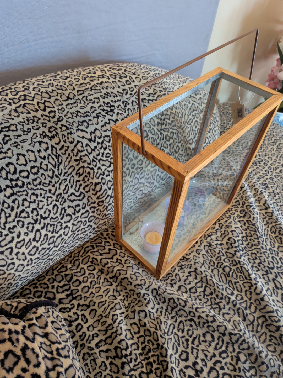 Glass and Wood Candle Lantern - photo 5